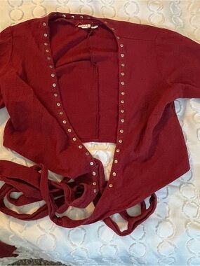 Somedays Lovin Red Cropped Wrap Top